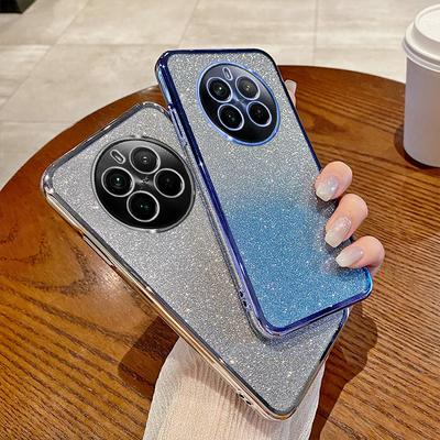 For OPPO Realme 12+ Case Realme Narzo 70 Pro Phone Case Shiny Glitter Plating Silicone Camera Lens Soft Back Cover
