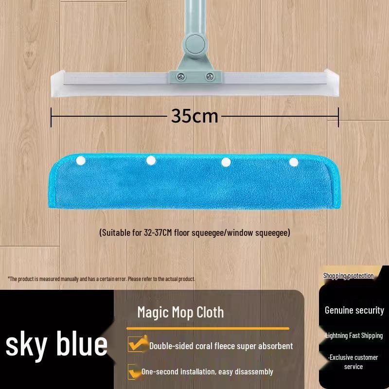 Coral Fleece Magic Mop Squeegee Replacement Cover - Broom Mop Cloth Floor Scraper Towel