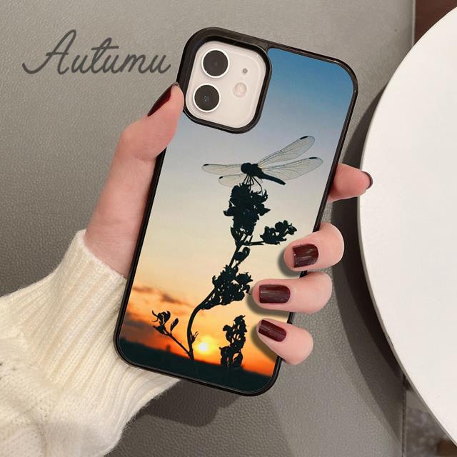 Dragonfly Insect Phone Case for iPhone 11 12 13 14 Pro Max Mini X XR XS SE 2020 5 6S 7 8 Plus Samsung Galaxy S21 S22 Cover Shell