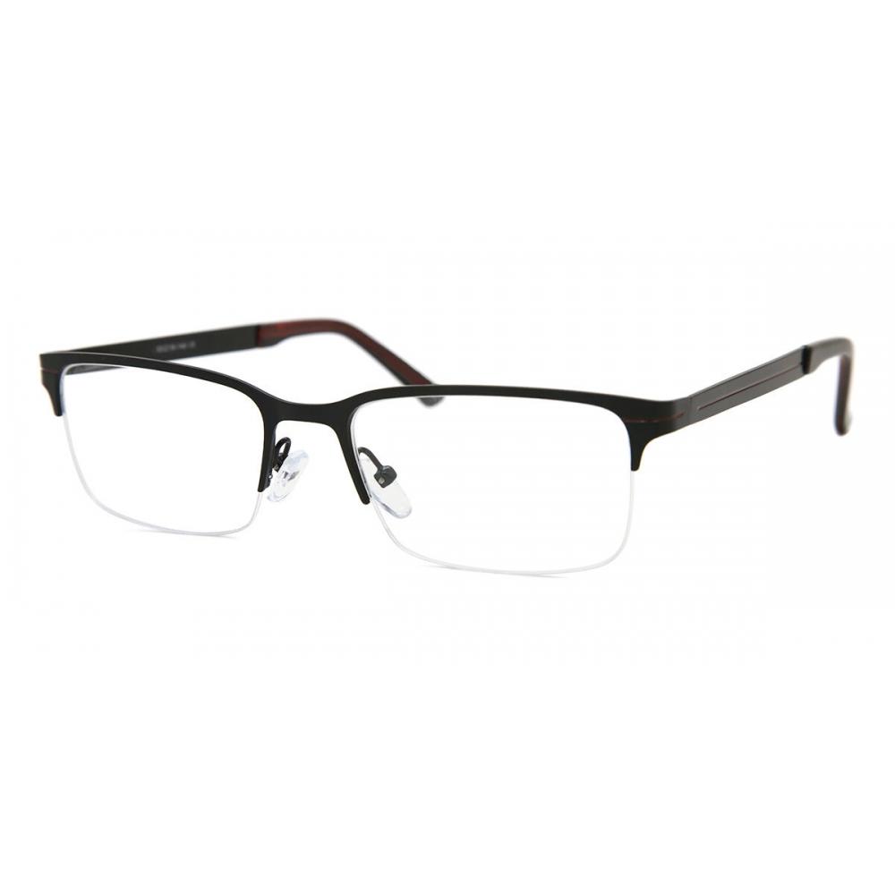 Semi Rimless Rectangle Black Smartbuy Collection Jan Asian Fit 646 Fashion Unisex Eyeglasses