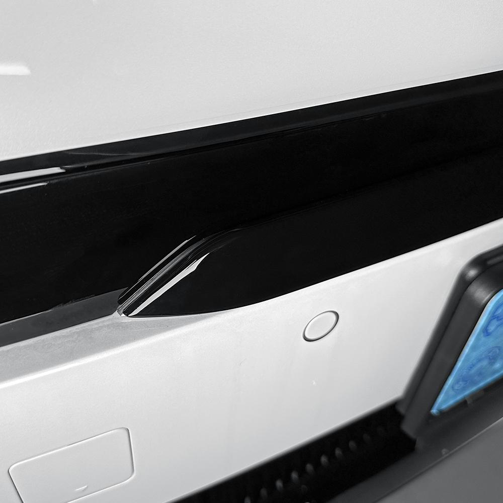 For Kia EV9 4 PCS Auto Carbon Fiber Piano Black Exterior Front Bumper Mesh Decorative Stripes Mouldings LHD RHD