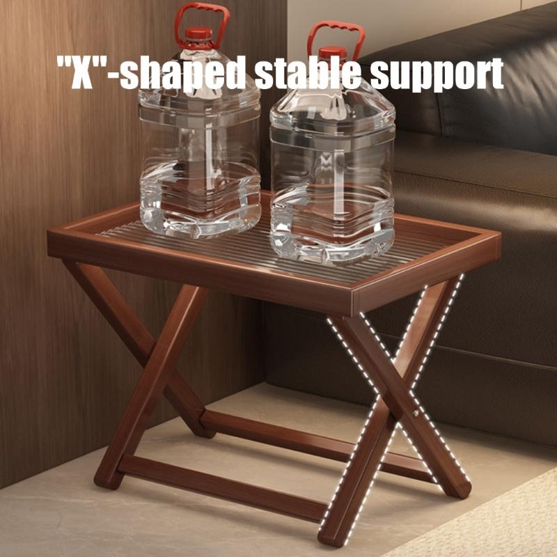 Foldable Table Bamboo Acrylic Construction Lightweight Portable For Picnic Balcony Dorm Office