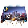 Seascape City Colorful Light Pattern Tablecloth Thicken Cotton Rectangular Round Table Cloth For Wedding Picnic Party 