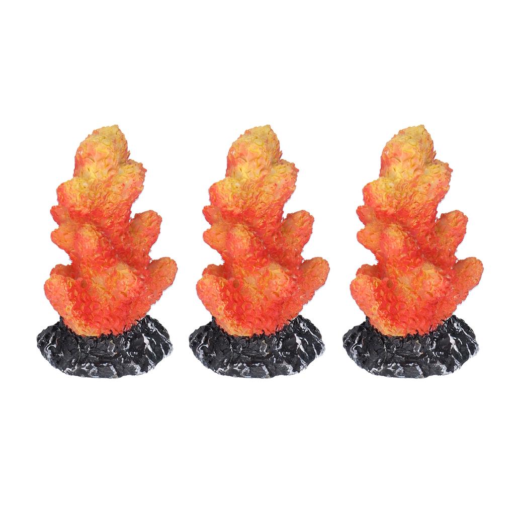 3Pcs Aquarium Simulation Coral Fish Landscaping Decoration Artificial Coral Plants Resin Ornaments