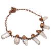 Clear Quartz Handmade Gemstone Necklace, Copper Electroformed Necklace Antique Jewelry, For Engagement Gift