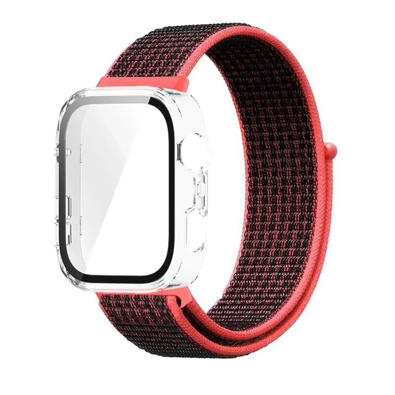 Pasek Nylonowy+Etui PC do Huawei Watch Fit 3/4/4 Pro Chroniące przed Upadkiem+Wygodna Oddychająca Opaska na Nadgarstek Correa