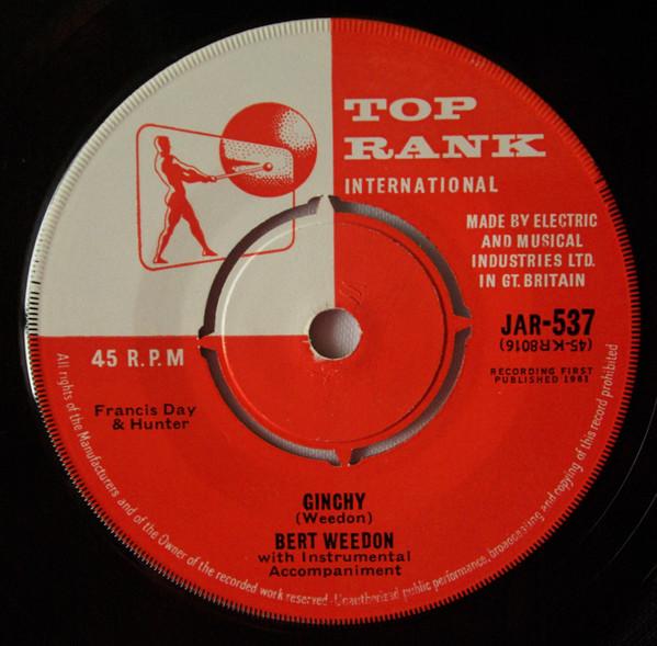 

7inch Record BERT WEEDON - Ginchy JAR537 Top Rank Intern 1961 UK Rock Used