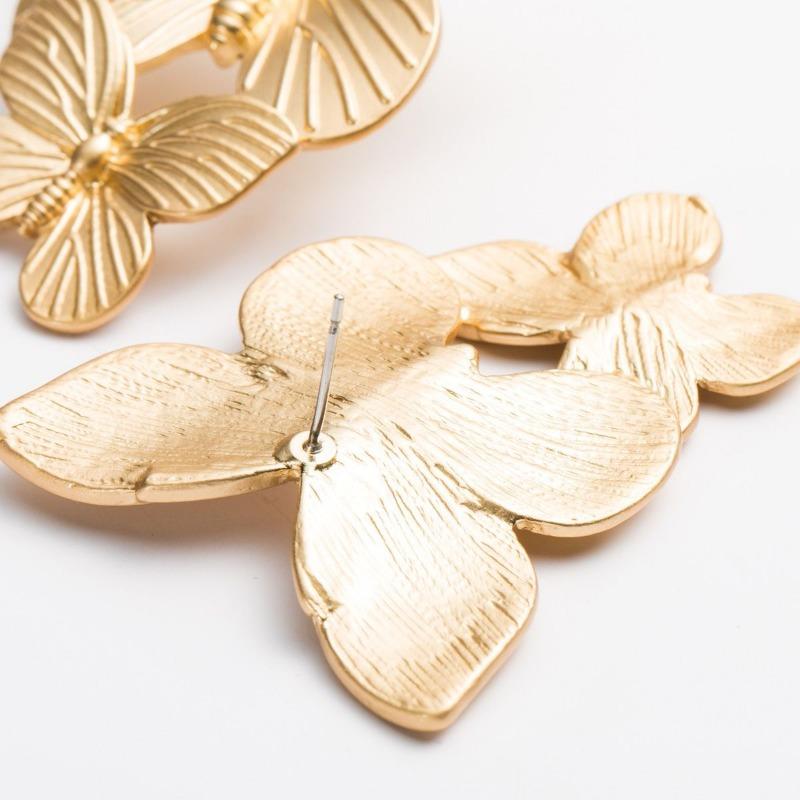 Exquisite Vintage Butterfly Wings Symmetrical Charms Fashion Stud Earrings for Women Jewelry Girl Party