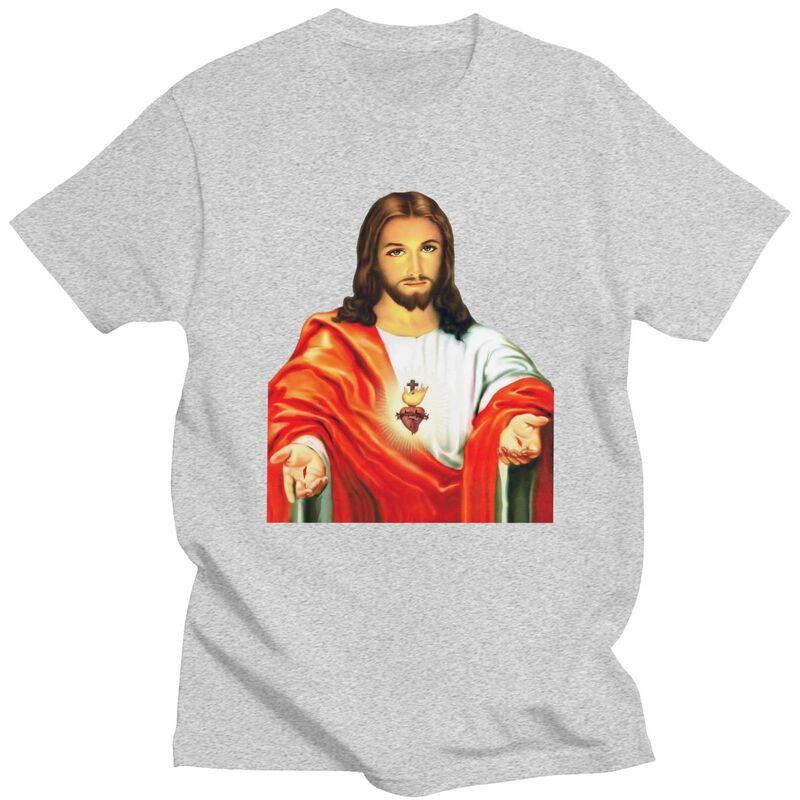 Custom Sacred Heart Of Jesus Tshirts Men Short Sleeve Leisure T Shirt Christian Catholic God Tshirt Slim Fit 100 Cotton Tee