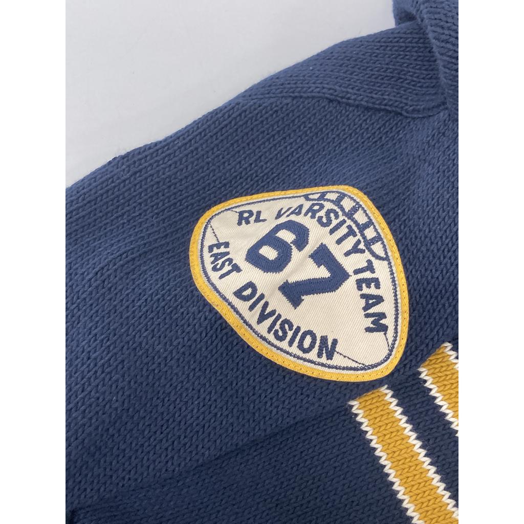 POLO RALPH LAUREN Navy Cotton College Varsity Cardigan tops S NavyUsed