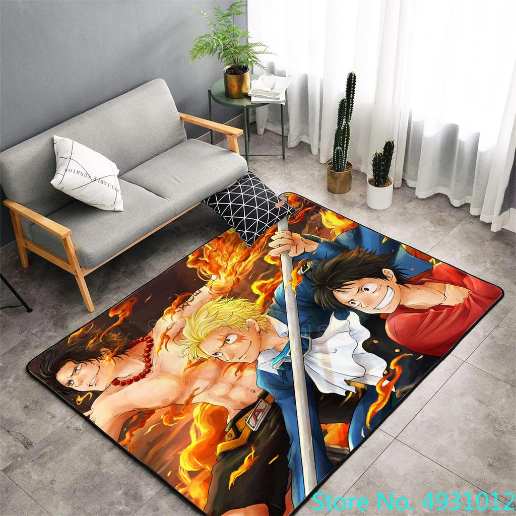 Creative 3D Carpet Anime One Piece Luffy All Team Members Living Room Bedroom Decoration Rug Children Anti Slip Crawling Mat