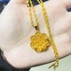 Vietnam Sand Blooming Wealth Necklace Hollowed Flower Lotus Pendant Luxury Clavicle Chain  Gifts
