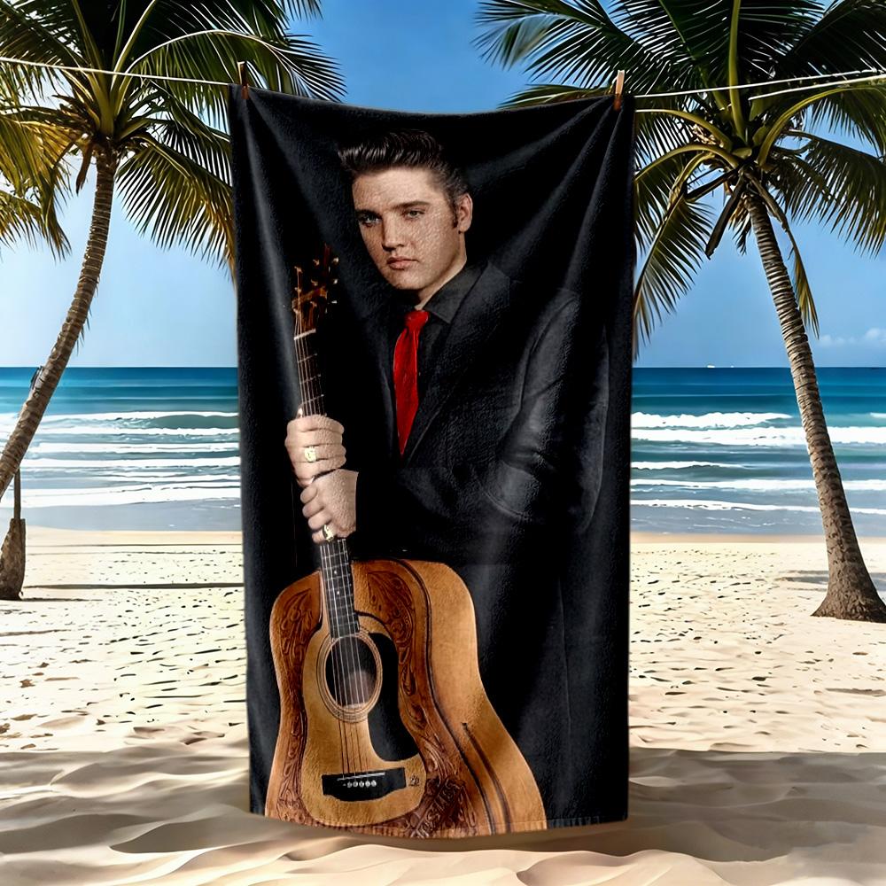 Elvis Beach Towel Super Soft Microfiber Quickdry Fabric Comfortable Lightweight Perfect For Traveling Yoga Camping And Swimming