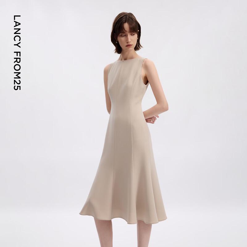 Elegant Sleeveless Triacetate Long A-Line Dress