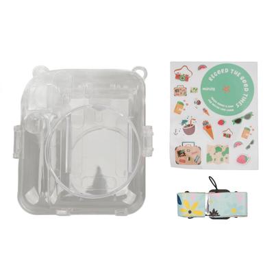 Instant Camera Case Kit Shoulder Strap Sticker Camera Case Durable Camera Protective Clear Case for