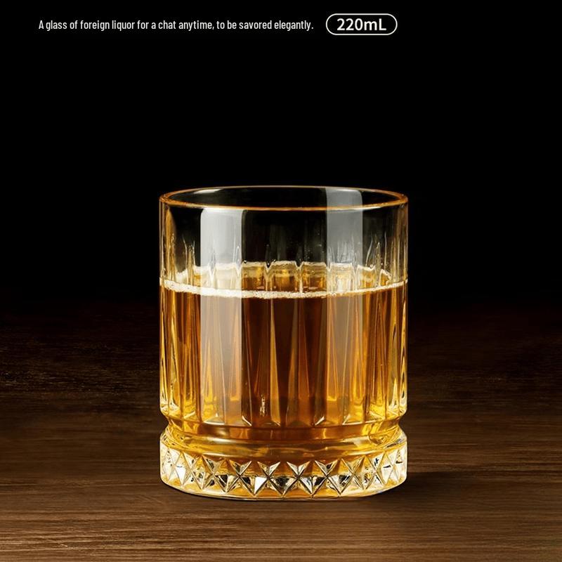 MDNG Carved Crystal Drinking Glasses