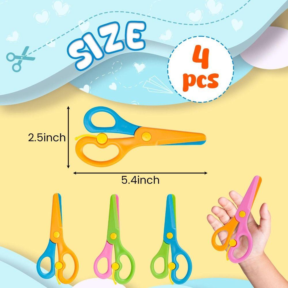 Plastik-Vorschultrainingsschere Stumpfe Spitze Quetschschutzschere Manuelle Papierschnitte