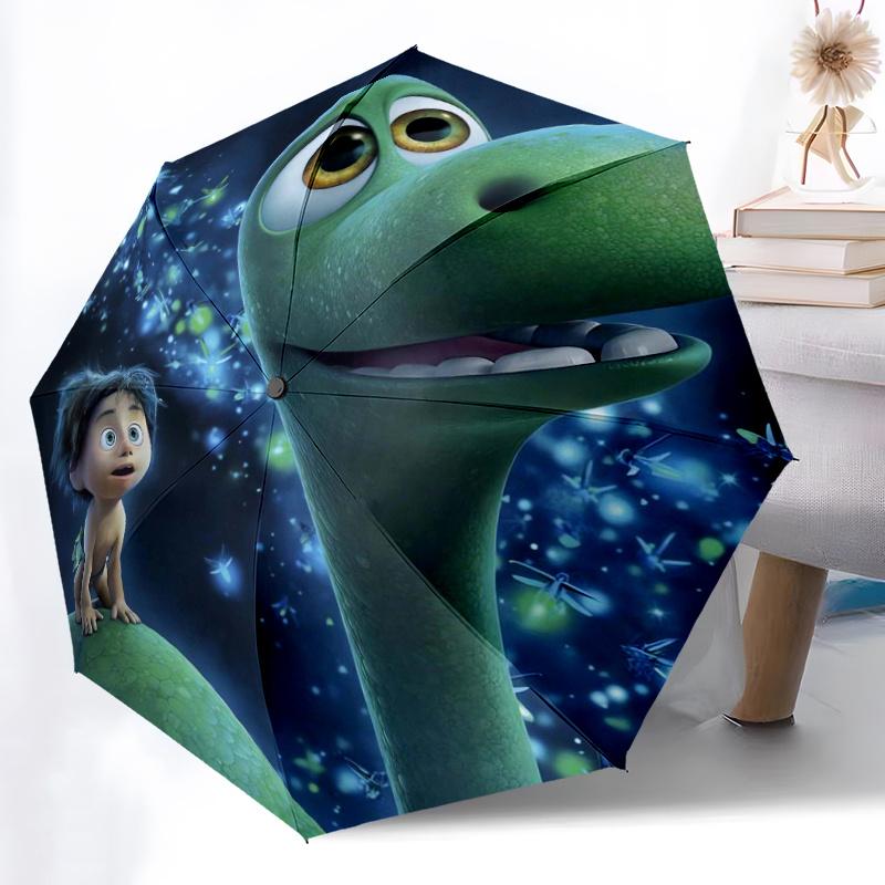 The Good Dinosaur Automatic Opening and Closing Umbrella - Small Umbrella Suitable for Various Occasions, Portable 3-Fold Small Umbrella for