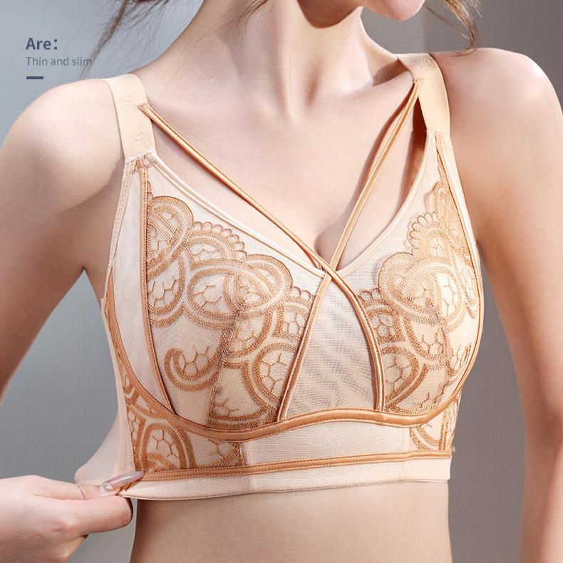 Summer Thin Rabbit Ear Bra for Women Without Steel Ring Adjustment Plus Size Bra for Women Gathering Bra