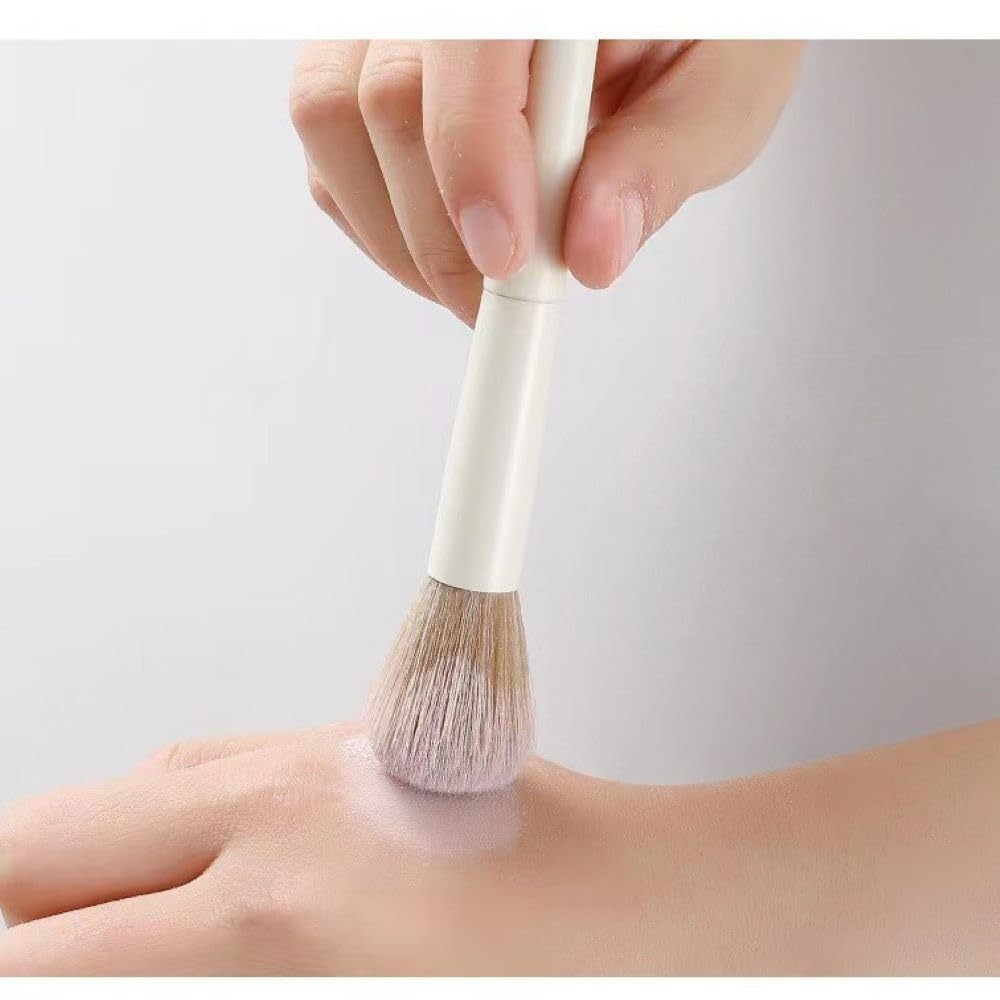 ALLEVG Makeup White Premium Fiber Suitable for Beginners and Sensitive Premium Fiber Makeup Gift Pouch Included Brushes, 10-Piece Set, Brushes,