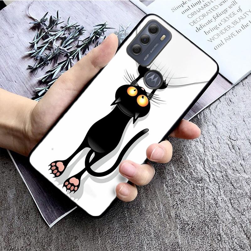 Black Cat Phone Case for Motorola Moto E32 E20 E40 G22 G52 G20 G30 G100 G60 G50 G10 GPure GStylus G9 One Action Macro