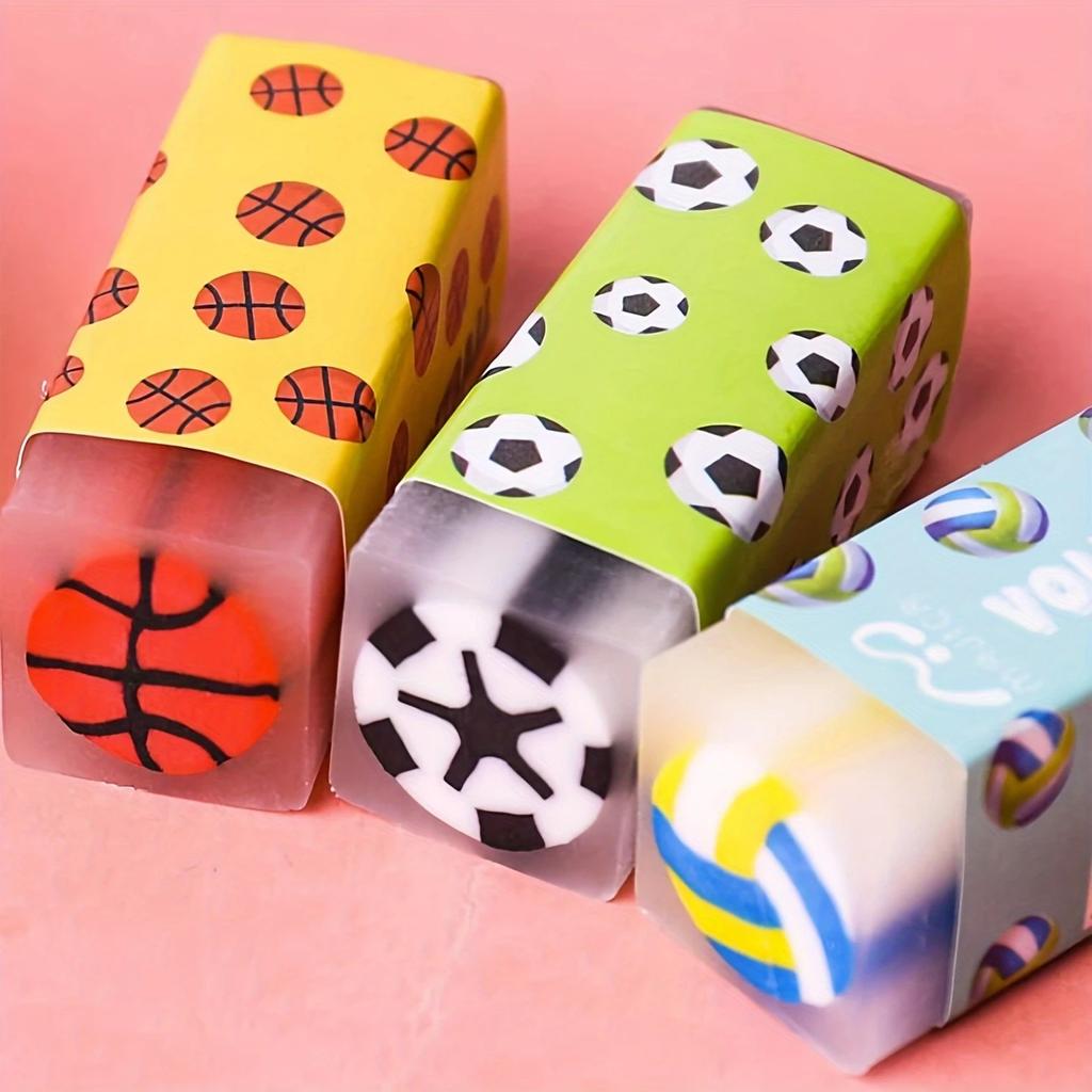 10 Stück Sportradiergummi Basketball Fußball Volleyball Radiergummis Lustige Radiergummis Sportball-Radiergummis Für Klassenzimmer-Belohnungen Zuhause