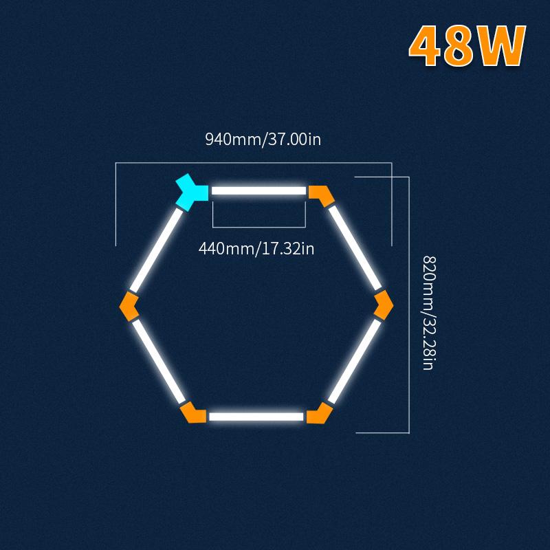 Barbershop Hair Salon Led Ceiling Light Hexagon Garage Light AC85-265V Honeycomb Led Tube Lighting For Car Detailing Workshop