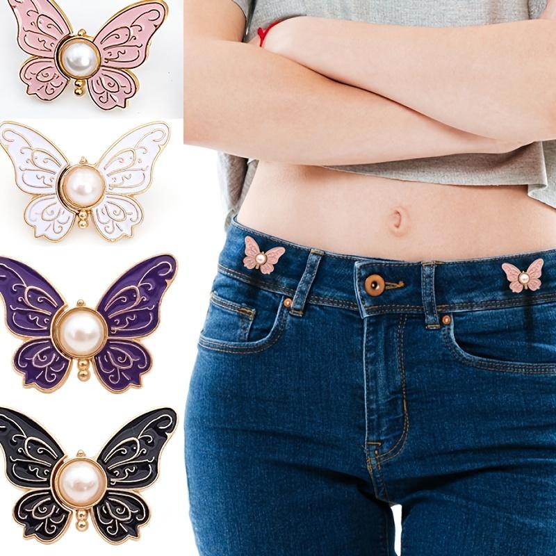 1Pc Seamless Adjustable Waist Extension Button - Removable Spring Snap for Faux Denim Clothing Extender For Women & Men