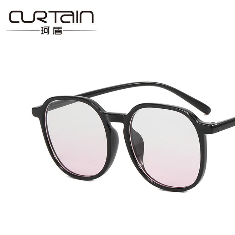 The Same Blush Glasses Women'S Plain Face Large Frame Anti-Blue Light No Degree Black Frame