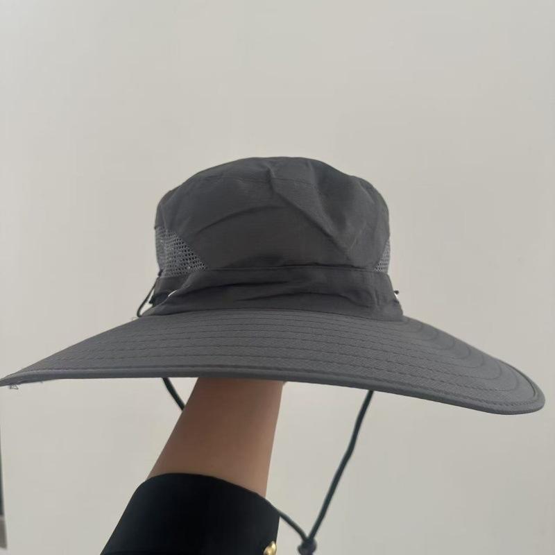 Eimerhut Herren Sommer Outdoor Hut Sonnenschutz Gesichtsmaske Sonnenschutzhut Große Krempe Herren Sonnenhut