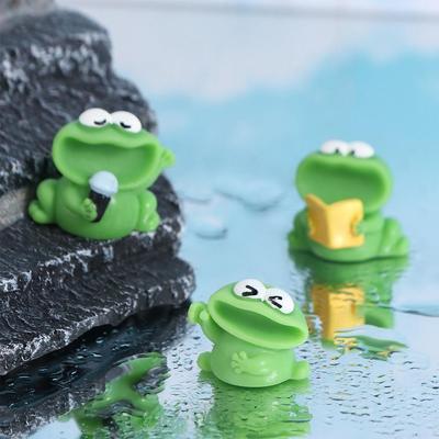 Resin Crafts Big Mouth Frogs Statue Cute Mini Frogs Ornament  Fairy Garden Decorations