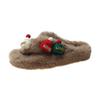 Christmas Elk Cotton Slippers For Women New Halloween Bedroom Soft Winter Indoor Shoes Warm Closed Toe Plush Cotton Slippers