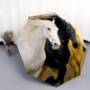Three Horses  Pattern, Automatic Folding Umbrella, Portable and Foldable Design, 8 Ribs, a Christmas or Birthday Gift.