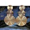 Exaggerated Geometric Multi-layer Metal Threaded Earrings