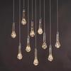 Transparent Acrylic Teardrop Chandelier with LED String Lights for Wedding Decor