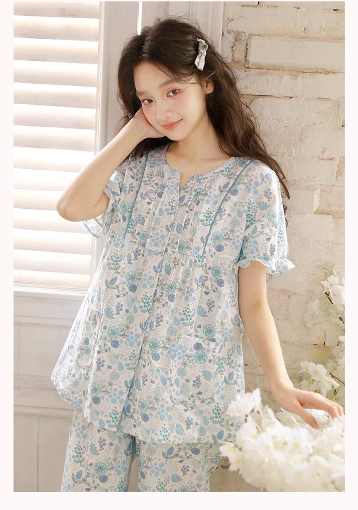 Huayue Women's Short Sleeved Pants Home Clothing Set