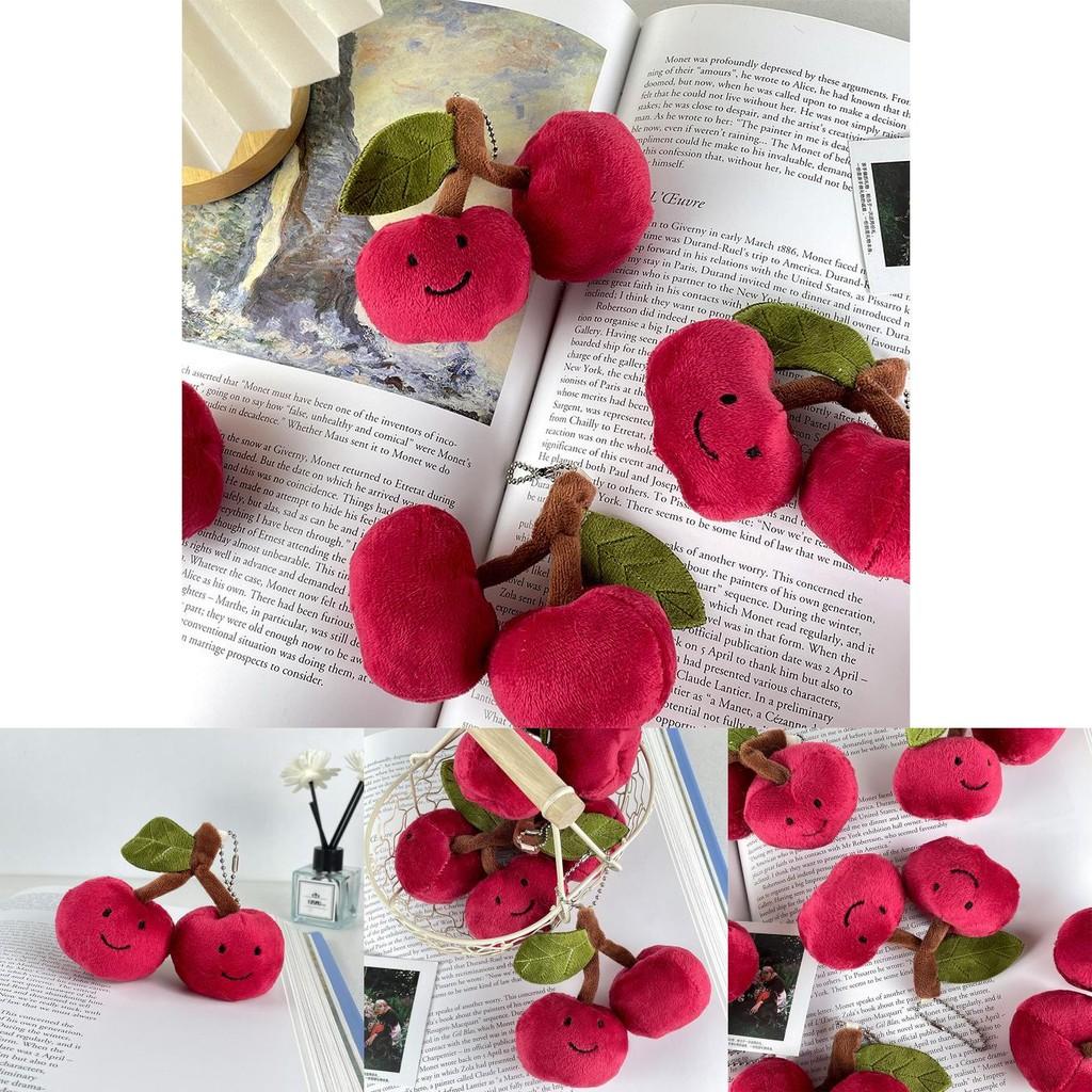 Charming Cherry Plush Keychain Delightful Fruit Doll For Backpack Decoration