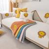 Luxury Jacquard L Shape Sofa Cushion Cover Non Slip Lion Print Slipcover for Chaise Corner Furniture