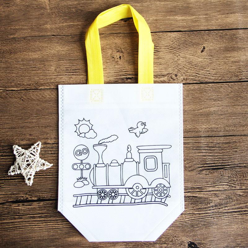 Non-Woven Graffiti Bag Diy Garbage Sorting Bag Children'S Hand-Painted Production Coloring Painting Handbag Material