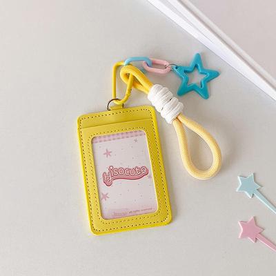PU Material ID Card Holder Korean Version Star Hanging Decoration Stars Chasing Small Cards Display Pendant Students Use