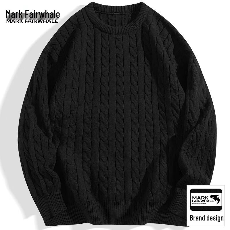 Mark Fairwhale Men's Crew Neck Cable Knit Sweater