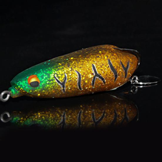 25g 86mm Frog Baits Vivid Eyes Thunder To Throw 3D Pattern Easy Fishing Lures Black