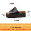Solid color simple thick-bottomed cool slippers women's casual summer 2025 new open-toed slippers tide
