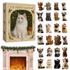 2D Acrylic Cat Advent Calendar with 24 Boxes, Christmas Countdown Calendar Holiday Decor for Home, Table, Gift for Cat Lovers