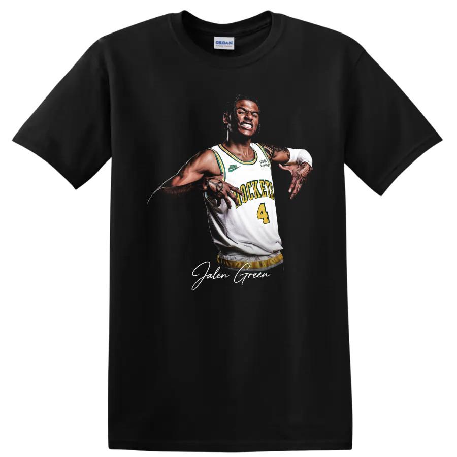 Jalen Green Houston Rockets Basketballspieler T-Shirt Slam Dunk Action Tee