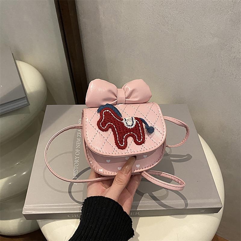 Girls over cute messenger bag red bow pony new year girls red envelope lucky money mini shoulder bag