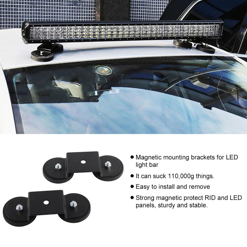 Universal Magnetic Light Bar Mounting Bracket Black Holder Sucker for Car SUV