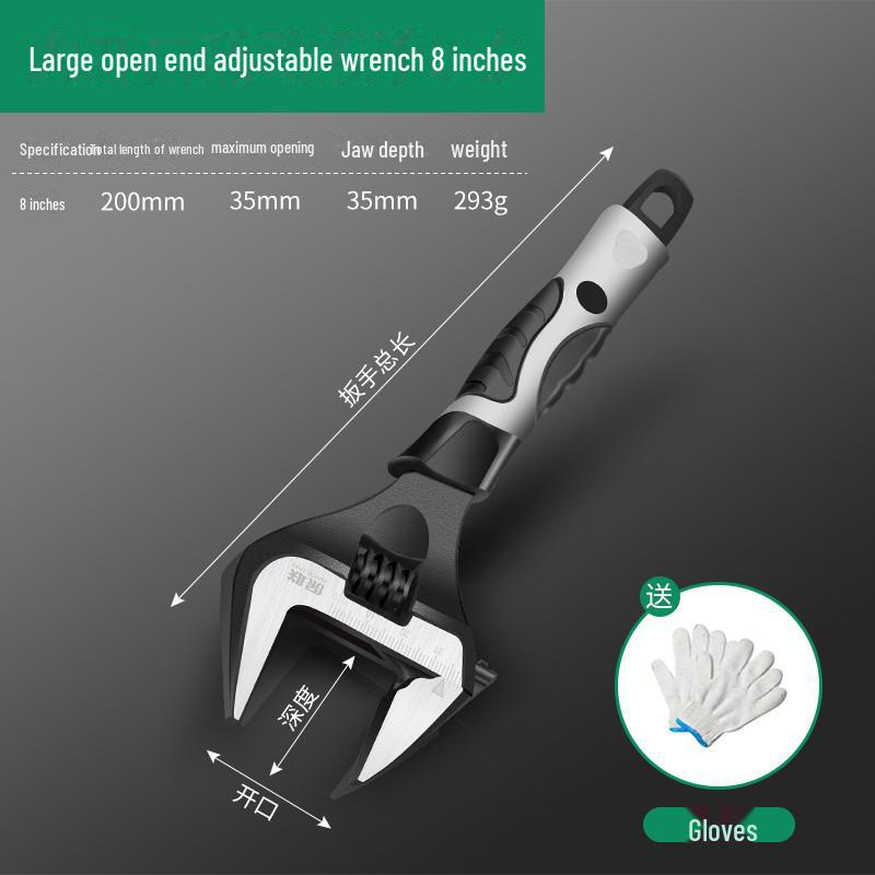 Verstellbarer Multifunktions-Schnellöffnungsschlüssel, Chrom-Vanadium-Stahl, arbeitssparende Rohrzange für den Hausgebrauch