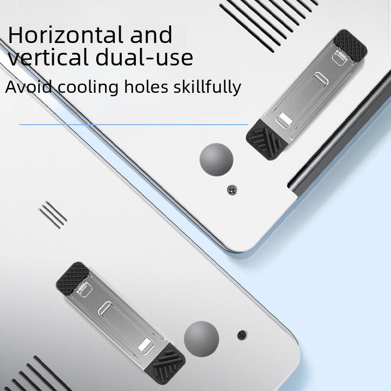 Ultra-Thin Aluminum Laptop & Tablet Stand: Portable, Foldable, Height Adjustable, Heat-Dissipating.