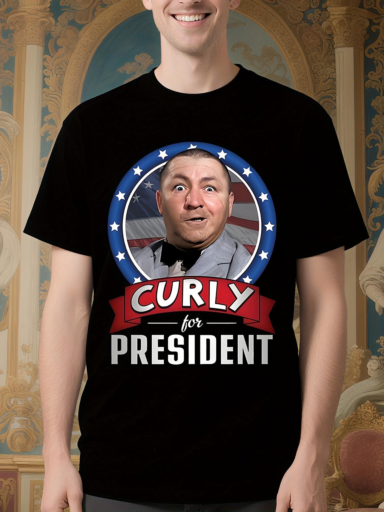 Three Stooges Curly for President 2024 Funny Tshirt Funny... XXL